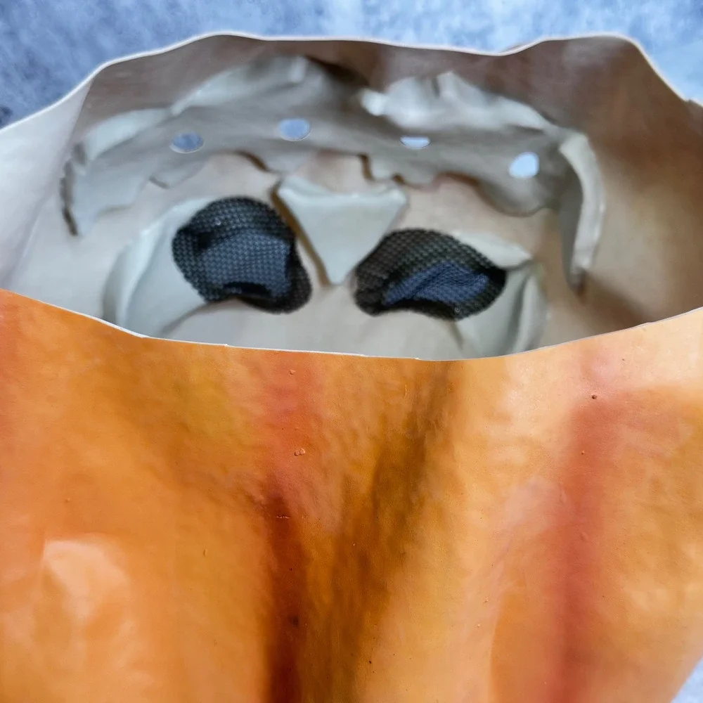 Evil Jack O Lantern Halloween Mask Latex Scary Pumpkin Head Horror Costume